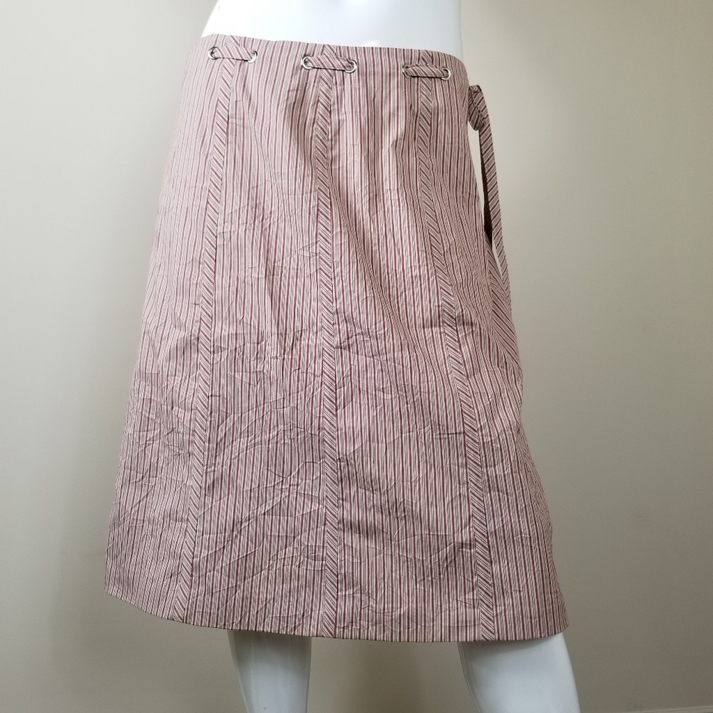BCBGMAXAZRIA Stripe Skirt A-Line Tie Size 8